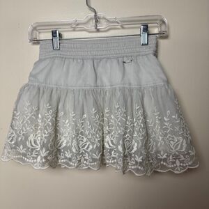 Abercrombie Kids Off-White Grey A-Line Mini Skirt Lace Tulle Layer Girls Large